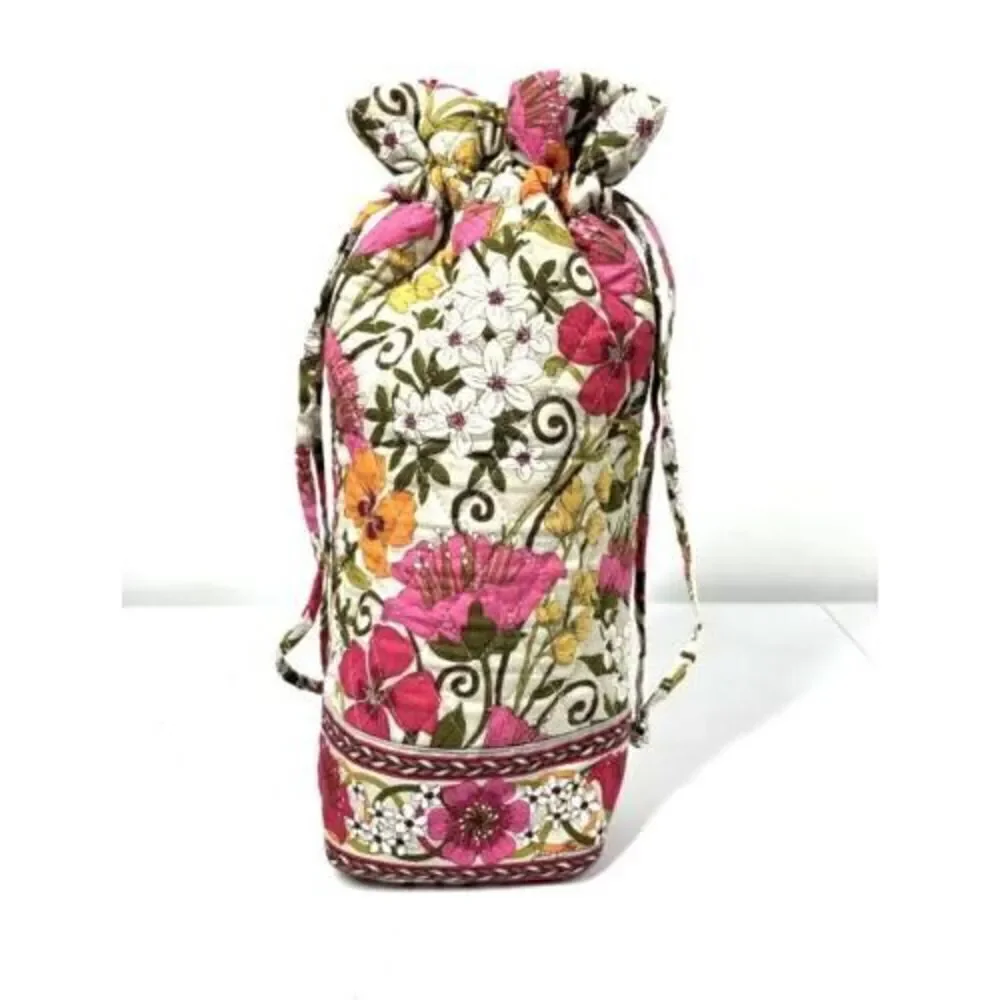 Vera Bradley Tea Garden Cheers To You Wine Bottle Drawstring Gift Bag RETIRED